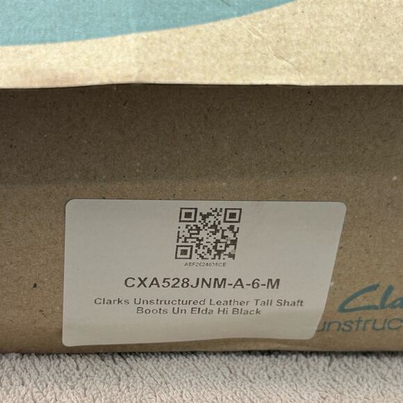 Clarks Unstructured Leather Tall Shaft Boots Un Elda Hi Black Size 6 NIB - Picture 11 of 13